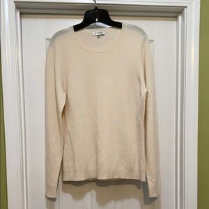 Kinross Cashmere - Cream Crew Neck Sweater - size L